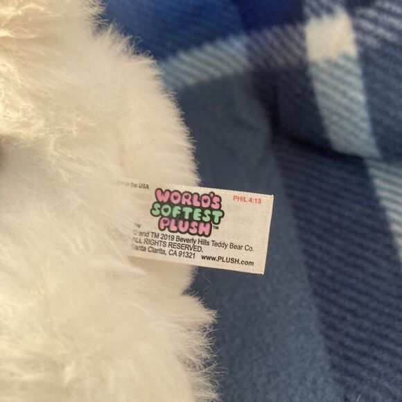 White Puppy Dog Plush Worlds Softest Plush 10” Pink Ears He Really Is Soft - Picture 3 of 4